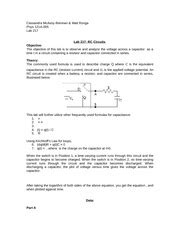 Rc Circuit Experiment Report - kioskfasr