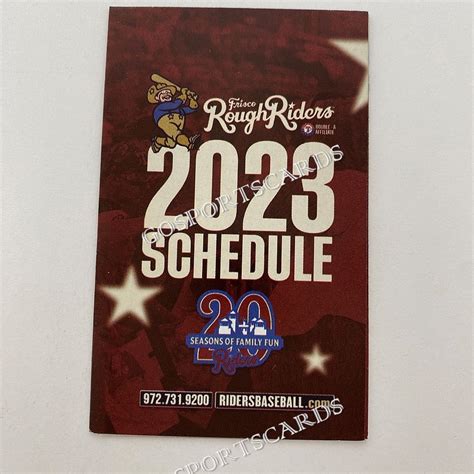 2023 Frisco RoughRiders Pocket Schedule – Go Sports Cards