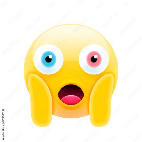 Cute Shocked Emoji with Different Eyes Stock Vector | Adobe Stock