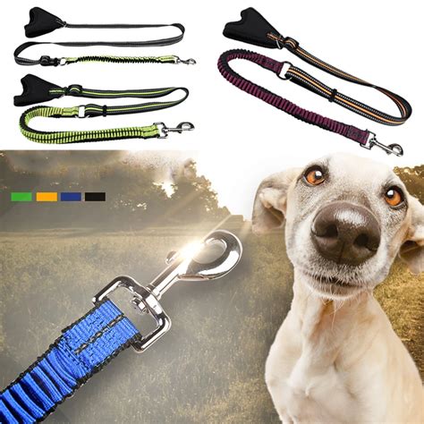 Nylon Pet Dog Leash Running Adjustable Reflect Light Flexible Safety Walking Running Training ...