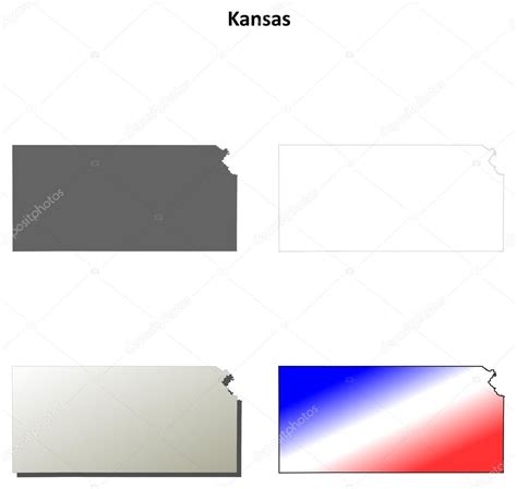 Kansas outline map set Stock Vector by ©davidzydd 53908867