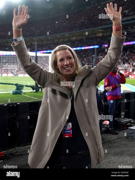 Former England player Rachel Brown-Finnis at half-time during the ...