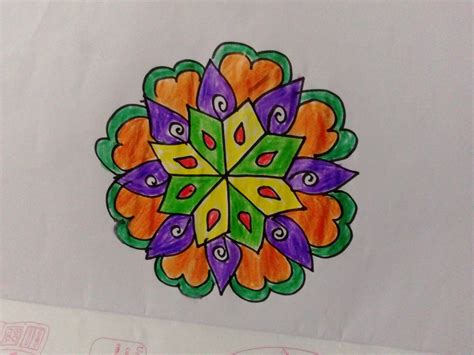 How to draw rangoli designs on paper very easy step by step drawing ...