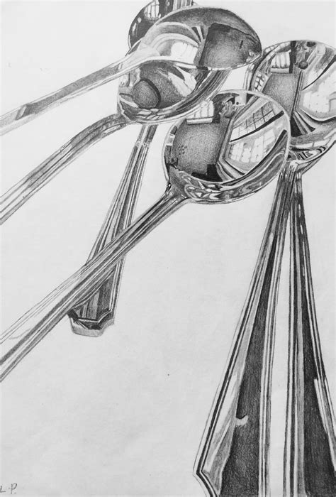 Reflective Surfaces, Drawing by Louise. GCSE. Leicester Grammar School. Ap Drawing, Object ...