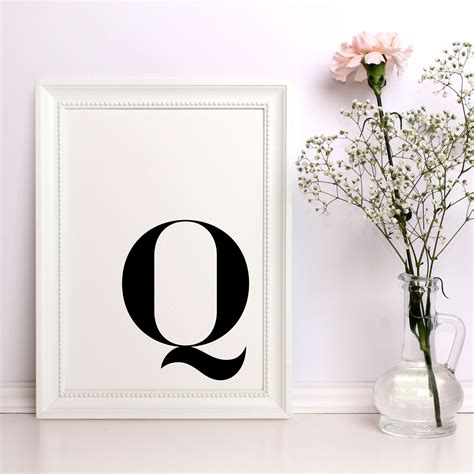 Letter Q Print Letter Q Poster Personalized Initial Print | Etsy | Letter wall art, Wall art ...