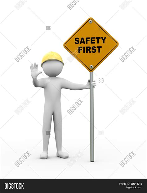 3D Man Safety First Image & Photo (Free Trial) | Bigstock