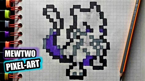 cómo dibujar a MEWtwo || pixel art ||paso a paso facil || how to draw ...