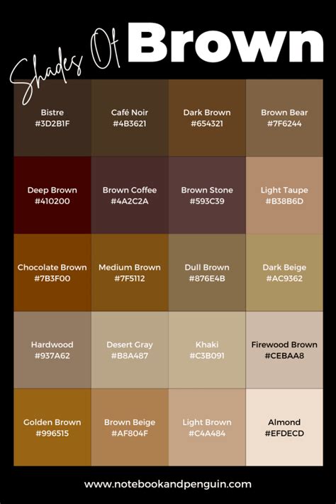 50+ Brown Color Codes - For The Perfect Shade OF Brown