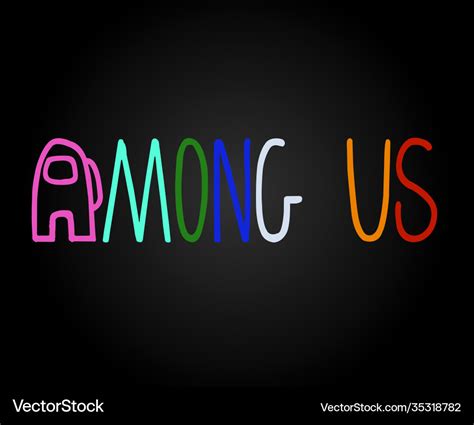 Among us game colorful logo Royalty Free Vector Image