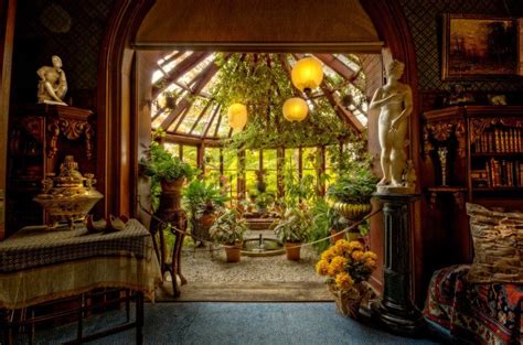 Inside the beautiful Mark Twain House in Hartford, CT. Conservatory as seen from the library. : pics