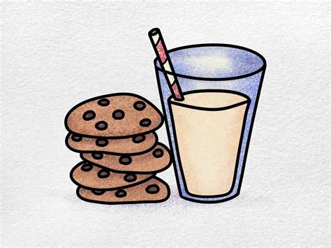 How to Draw Milk and Cookies - HelloArtsy