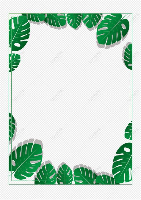 Green Leaf Border, Green Minimalist, Green Leaves, Frame Green PNG Image Free Download And ...