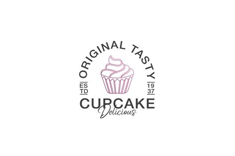 Cupcake Shop Logo Design Template Graphic by syaefulans · Creative Fabrica