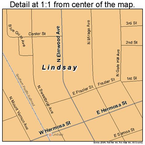 Lindsay California Street Map 0641712