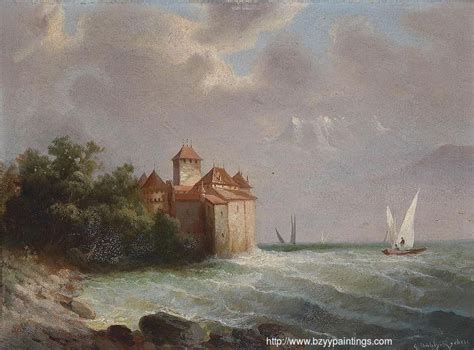 View of Castle Chillon on Lake Geneva | Painter, Watercolor paintings ...