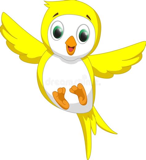 Cute yellow bird cartoon stock vector. Illustration of cheerful - 55537347