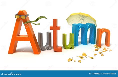 Word Autumn With Colourful Letters Stock Photo - Image: 15308480