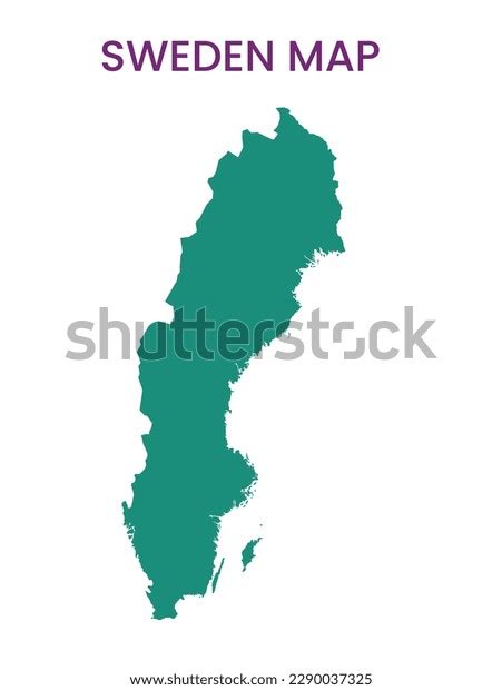 High Detailed Map Sweden Outline Map Stock Vector (Royalty Free ...