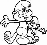 Papa Smurf And Baby Hug Coloring Page  Wecoloringpagecom sketch template