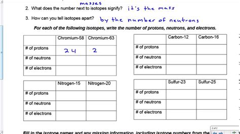 Isotope Practice Worksheet Answers - Wordworksheet.com