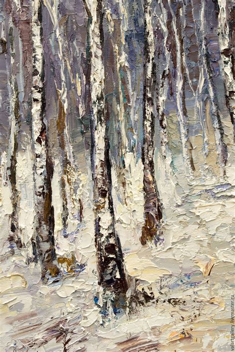 Painting Of Birch Trees In Winter at PaintingValley.com | Explore collection of Painting Of ...