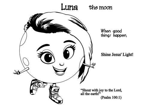 Stellar VBS Coloring Page - Luna in 2023 | Vbs, Stellar, School door ...