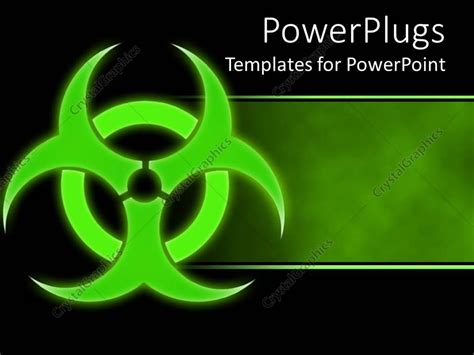 PowerPoint Template: green hazmat symbol bio hazard green and black background (3513)