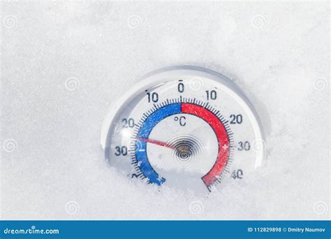 Outdoor Thermometer in Snow Shows Minus 25 Celsius Degree Extreme Cold Winter Weather Concept ...