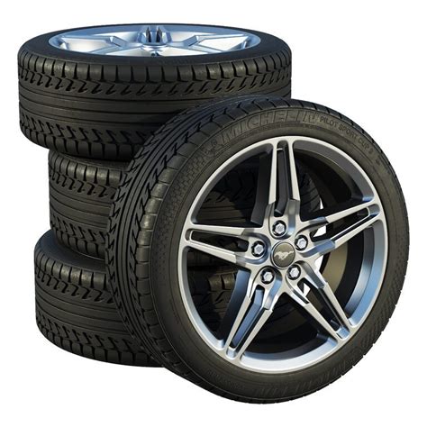 Ford Mustang GT tires (114346) 3D model - Download 3D model Ford Mustang GT tires (114346 ...