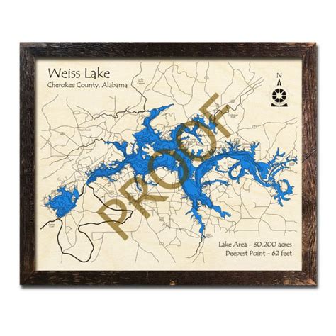 Weiss Lake, AL Wood Map | 3D Nautical Wood Charts