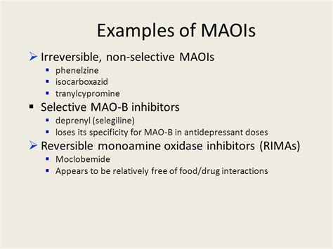 Maoi drugs examples