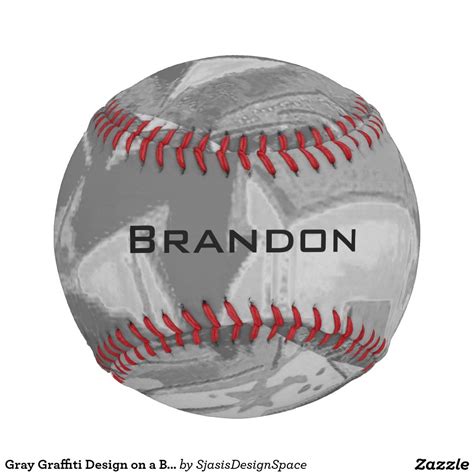 Gray Graffiti Design on a Baseball Baseballs