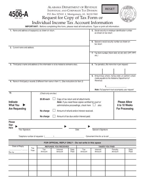 Form 4506-a - Fill Out, Sign Online and Download Fillable PDF, Alabama | Templateroller