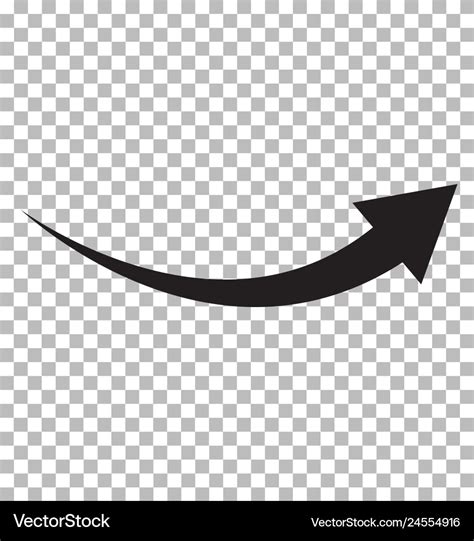 Black arrow icon on transparent background flat Vector Image