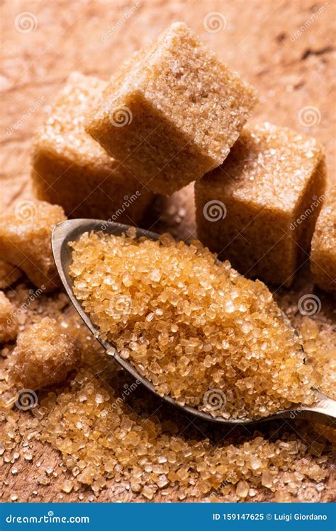 Crystals of Raw Cane Sugar, Macro in the Foreground Stock Image - Image ...