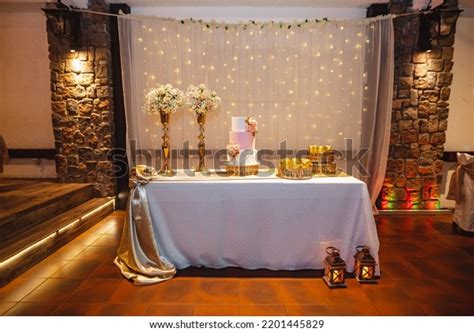 Elegant Birthday Cake Background Lights Flowers Stock Photo 2201445829 | Shutterstock