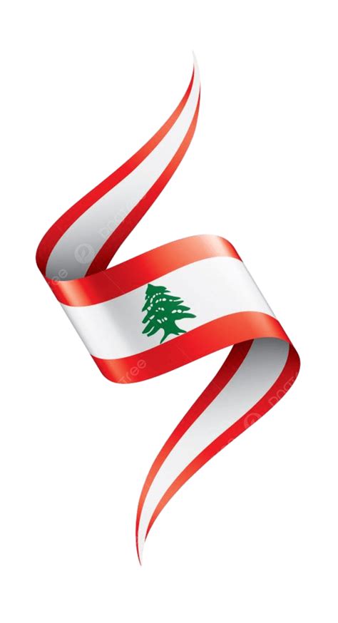 Lebanese Flag Vector Art PNG, Lebanese National Flag Lebanon Ribbon ...