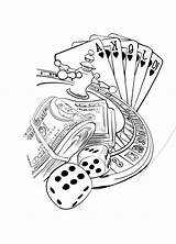 Casino Theme Coloring Page sketch template