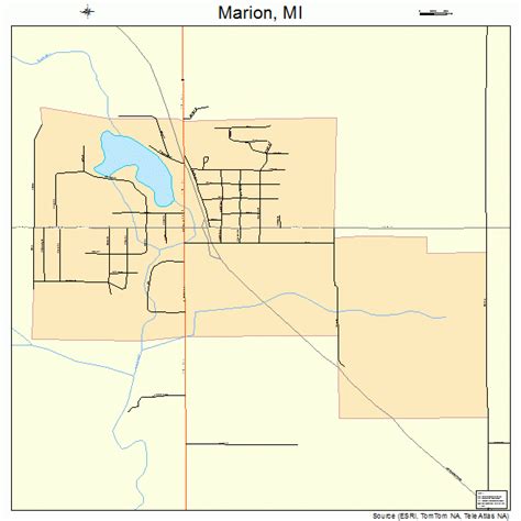 Marion Michigan Street Map 2651660