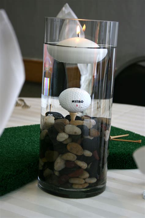 Golf Ball Centerpiece with floating candle | Golf ball, Golf ...