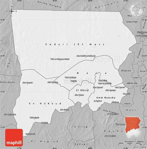 Gray Map of North. Kordofan