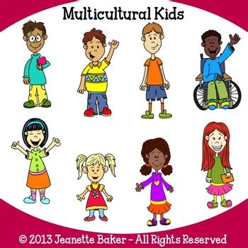 Multicultural Kids Clip Art by Jeanette Baker by Jason's Online Classroom