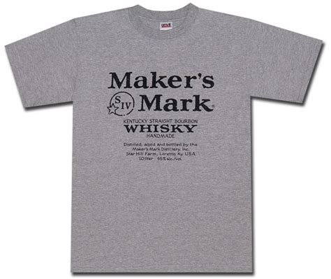 Maker's Mark Shirt : Logo on Grey T-Shirt | Officially Licensed Maker's ...
