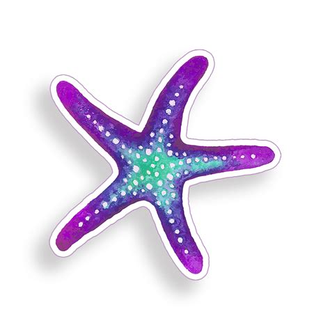 Purple and Blue Starfish Sticker | Real Sticky