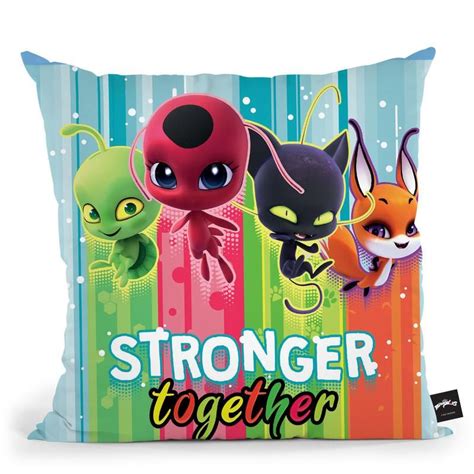 Stronger Together Tikki Plagg Trixx Wayzz Throw Pillow By Miraculous | Throw pillows, Tikki and ...