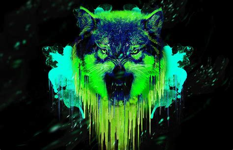 Neon Wolf Digital Art by Kirstin Meakin