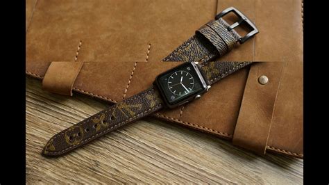 Louis Vuitton Leather Watch Strap for Panerai or Apple Watch 1 and 2 (38mm or 42mm) - YouTube