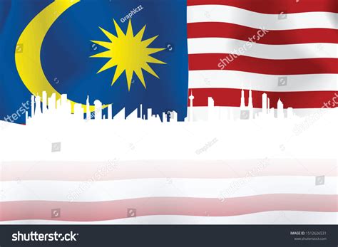 Waves Malaysias Flag Known Jalur Gemilang: vector de stock (libre de ...