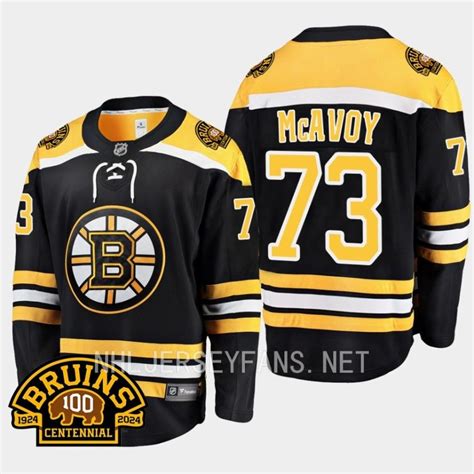 Boston Bruins Charlie McAvoy 2023-24 100th Centennial Black #73 Jersey ...