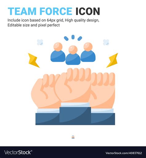 Team force icon with flat color style isolated Vector Image